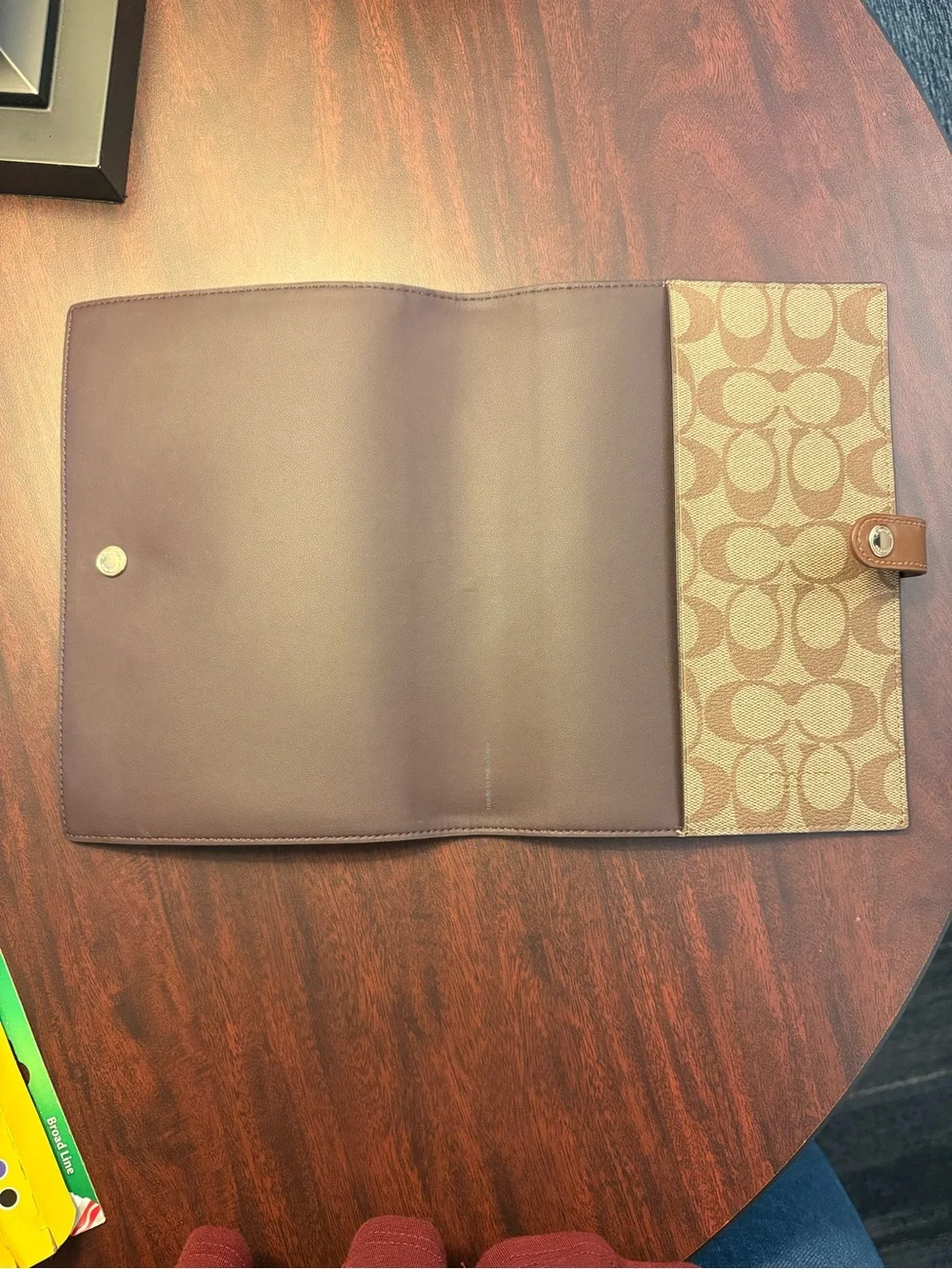 Coach Signature Canvas Snap Planner Cover - Khaki/Chestnut